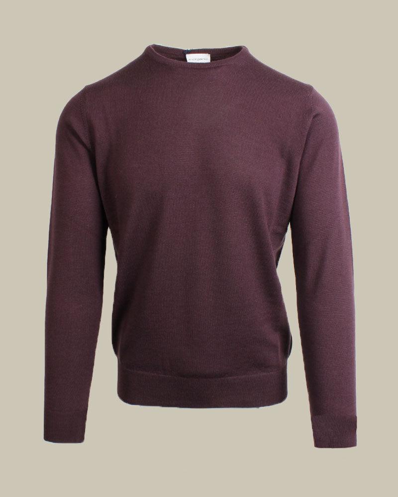 Plum Merino Wool Crew Neck