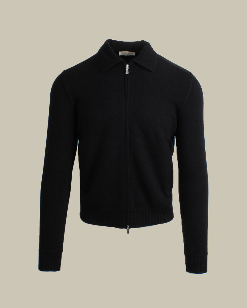Felted Cashmere Knitted Harrington