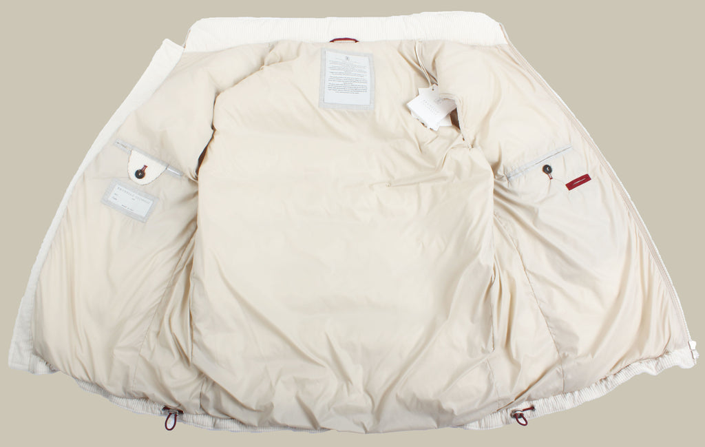 White Corduroy Down Gilet