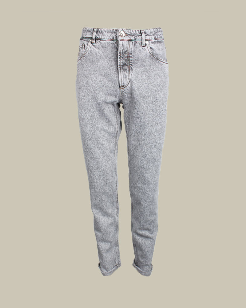 Grey Aged Denim Traditional Fit Jeans