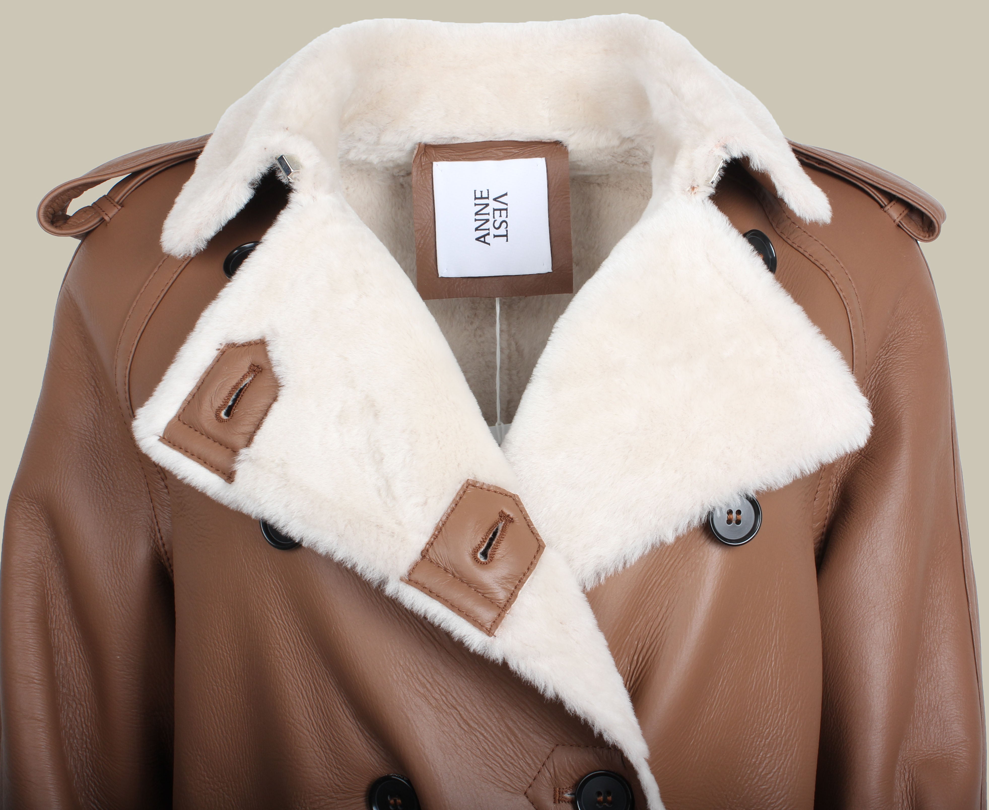 STELLA Shearling Leather Trench Coat