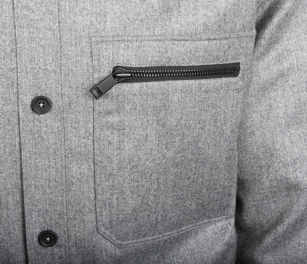 Light Grey Techmerino Lightly Padded Overshirt