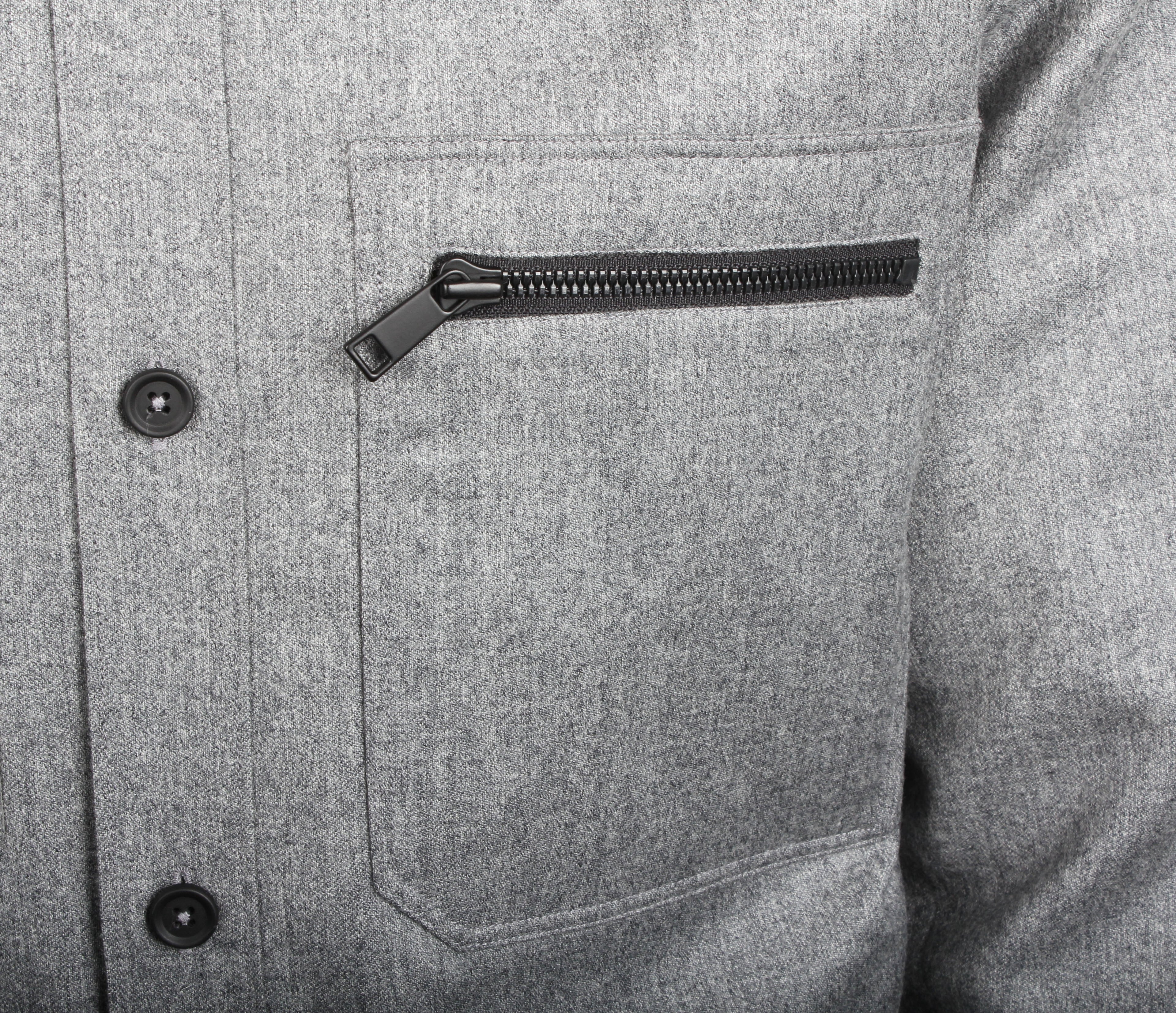 Light Grey Techmerino Lightly Padded Overshirt