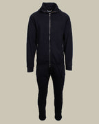 Navy Cashmere Blend Jersey Hooded Twinset