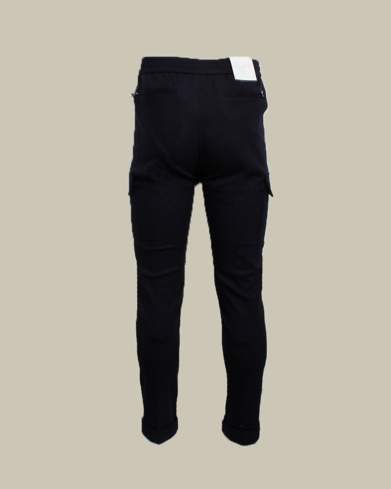 Navy Cashmere Blend Jersey Hooded Twinset