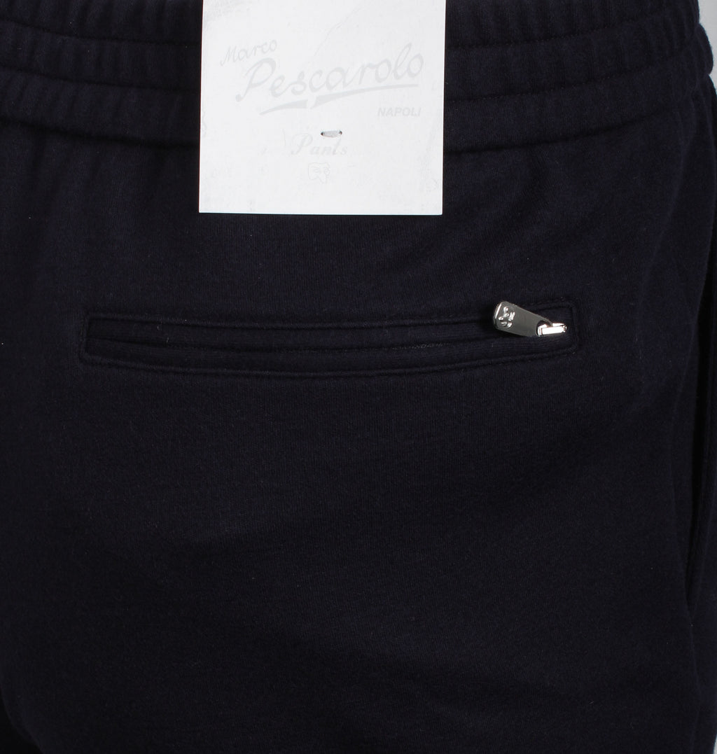 Navy Cashmere Blend Jersey Hooded Twinset