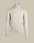 Off White Rib Knit Cashmere Roll Neck