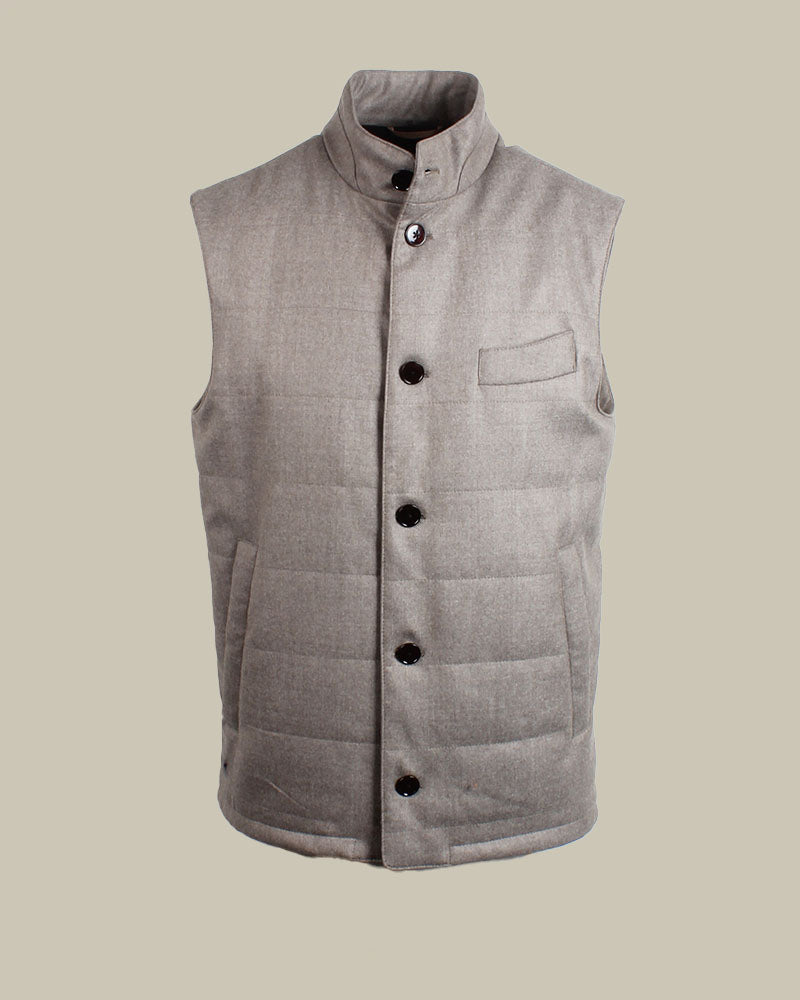Brown Loro Piana Wool Quilted Gilet