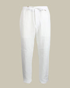 White Linen Drawstring Trousers