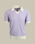 Lavender Contrast Woven Cotton Skipper Polo