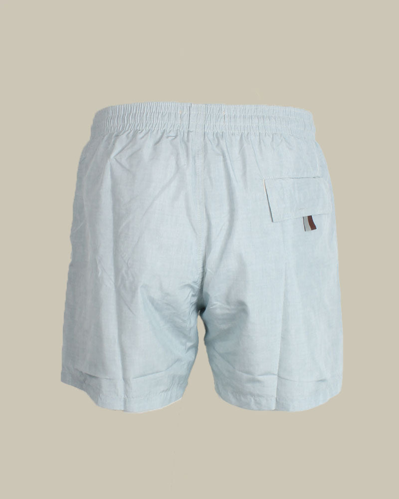 Turquoise Woven Effect Swim Shorts