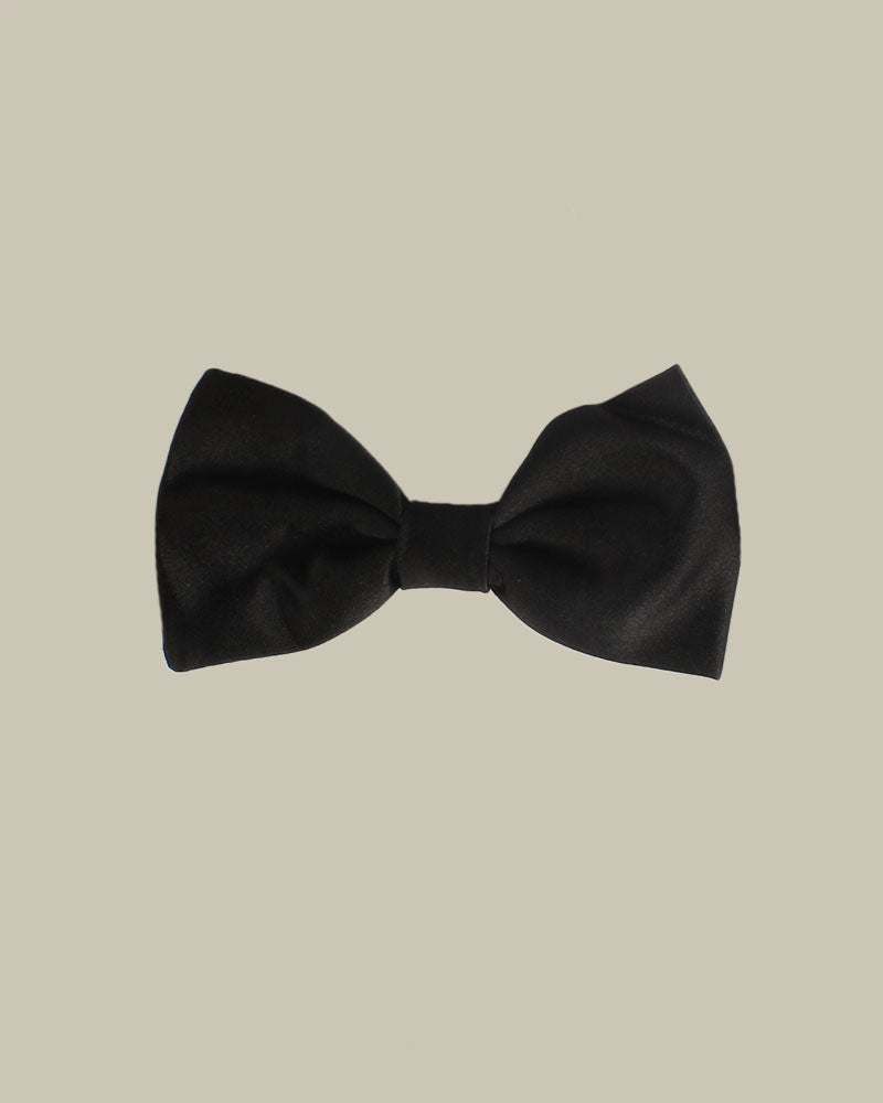 Black Satin Silk Bow Tie