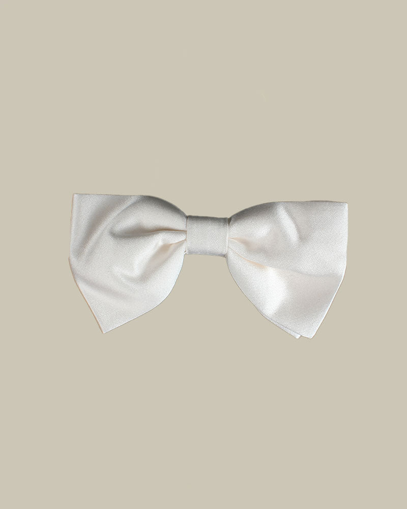 Ivory Satin Silk Bow Tie