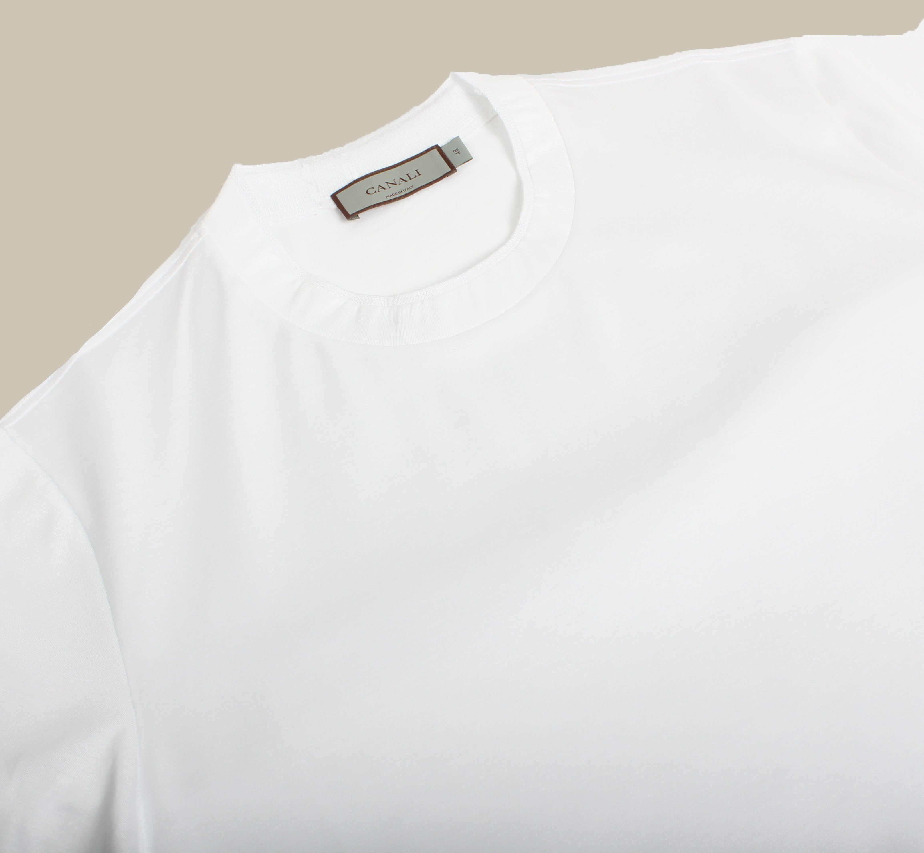Mercerised Cotton Tonal Tipping T Shirt White