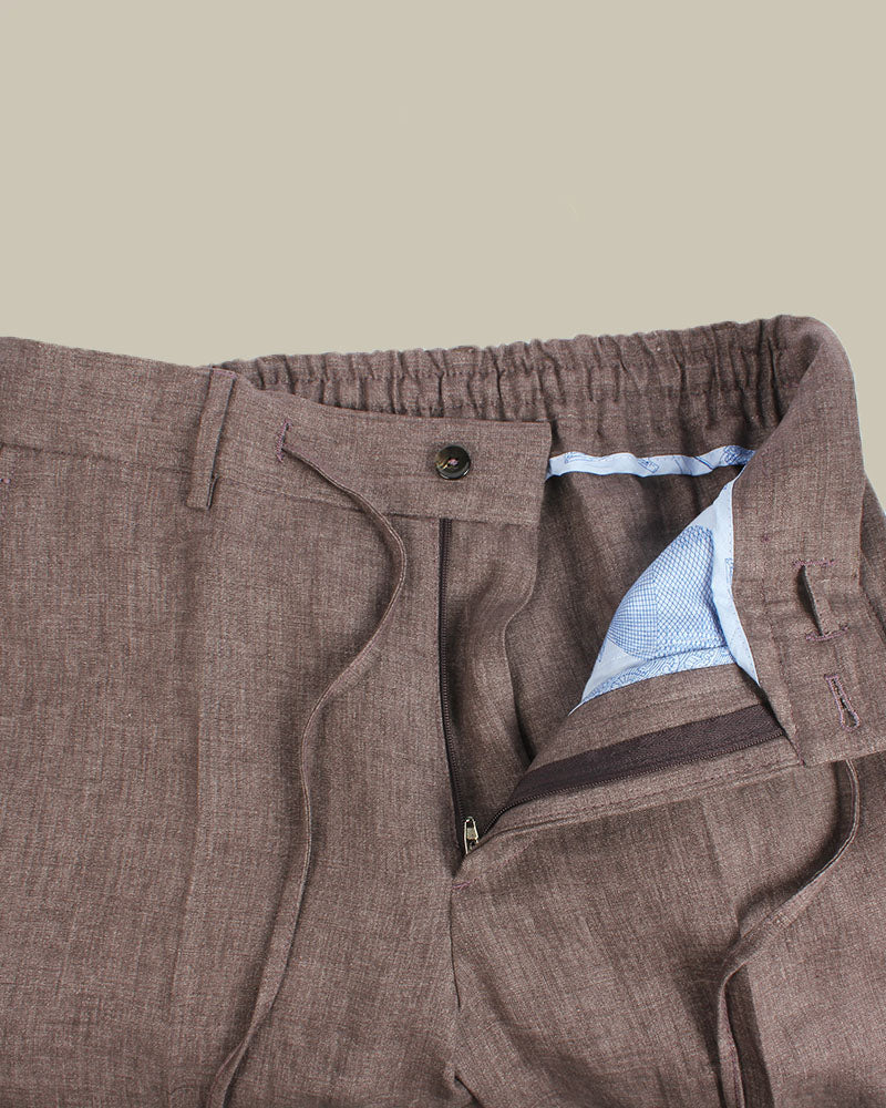 Rose Drawstring Linen Trousers