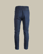 Navy Drawstring Linen Trousers
