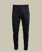 Navy Stretch Cotton 1 Pleat Chino With Side Adjusters