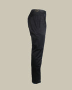 Navy Stretch Cotton 1 Pleat Chino With Side Adjusters