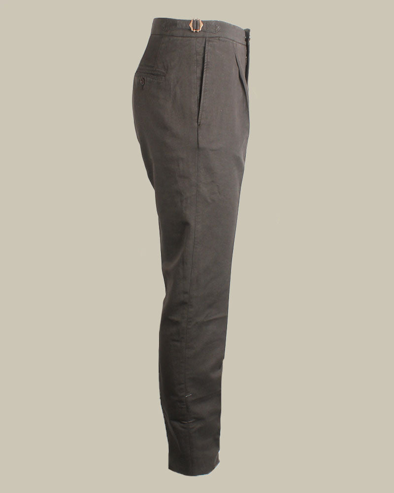 MANILA Brown Cotton & Linen Blend Chino