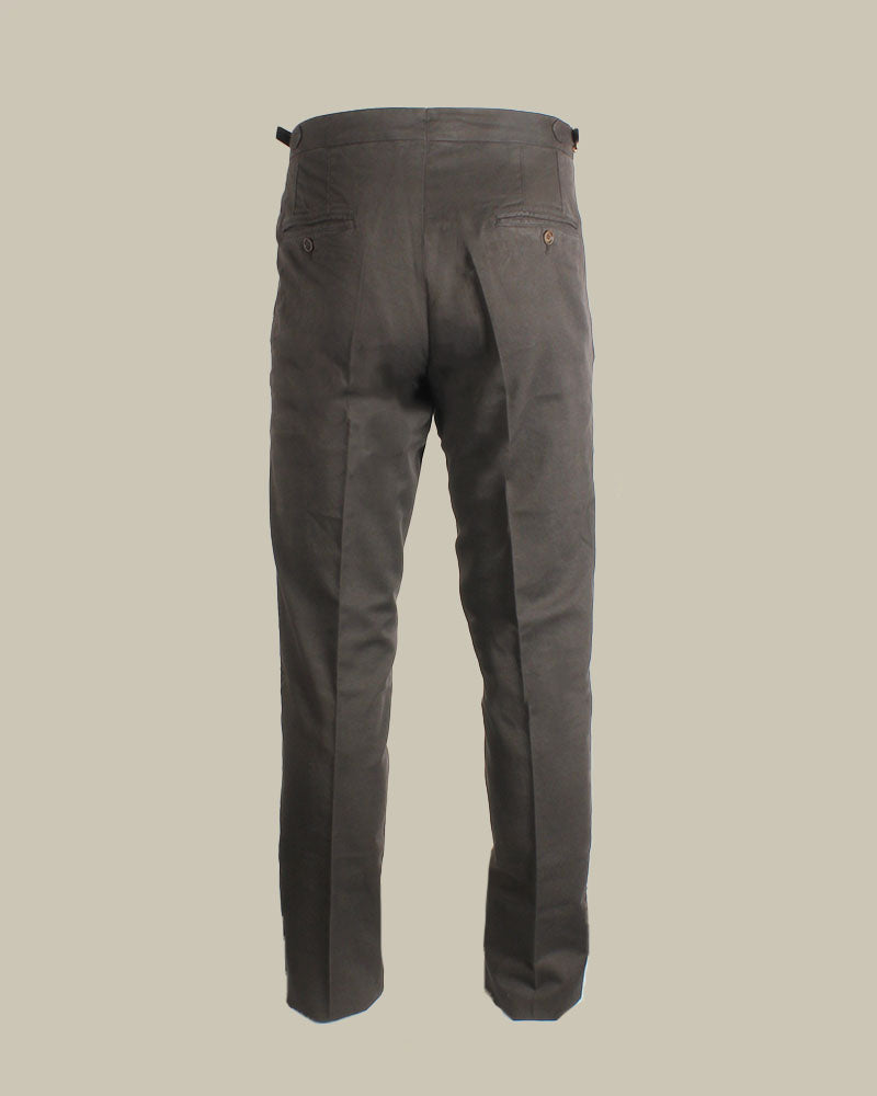 MANILA Brown Cotton & Linen Blend Chino