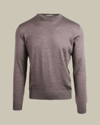 Brown Wool, Cashmere & Silk Crew Neck