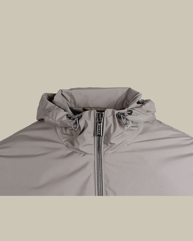 DENON Grey/Taupe Hooded Blouson