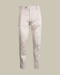 Beige Stretch Cotton 1 Pleat Chino With Side Adjusters