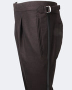 Brown Loro Piana Flannel Shawl Collar Tuxedo