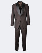 Brown Loro Piana Flannel Shawl Collar Tuxedo