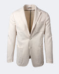 Cream Cotton & Cashmere Blend Jersey Blazer