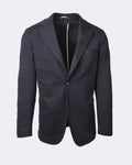 Navy Wool & Cashmere Blend Jersey Blazer
