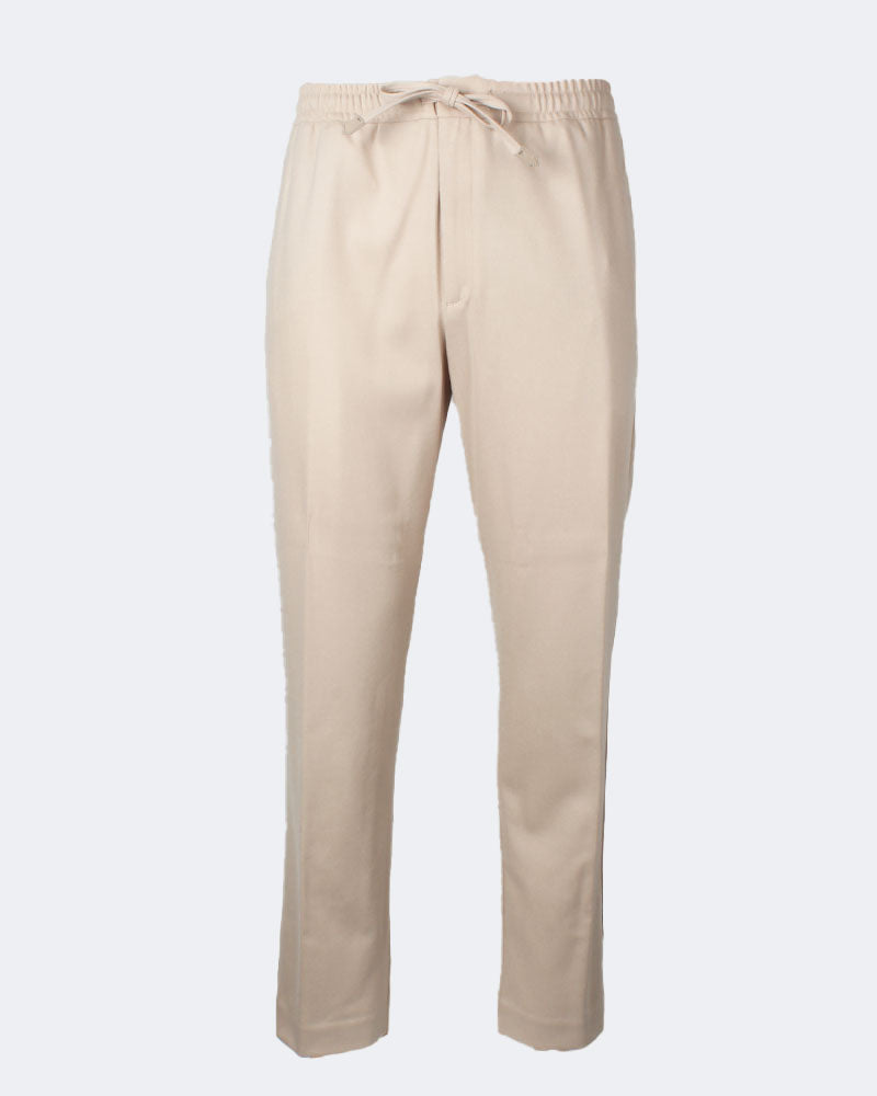 Beige Lightweight Stretch Flannel Drawstring Trouser