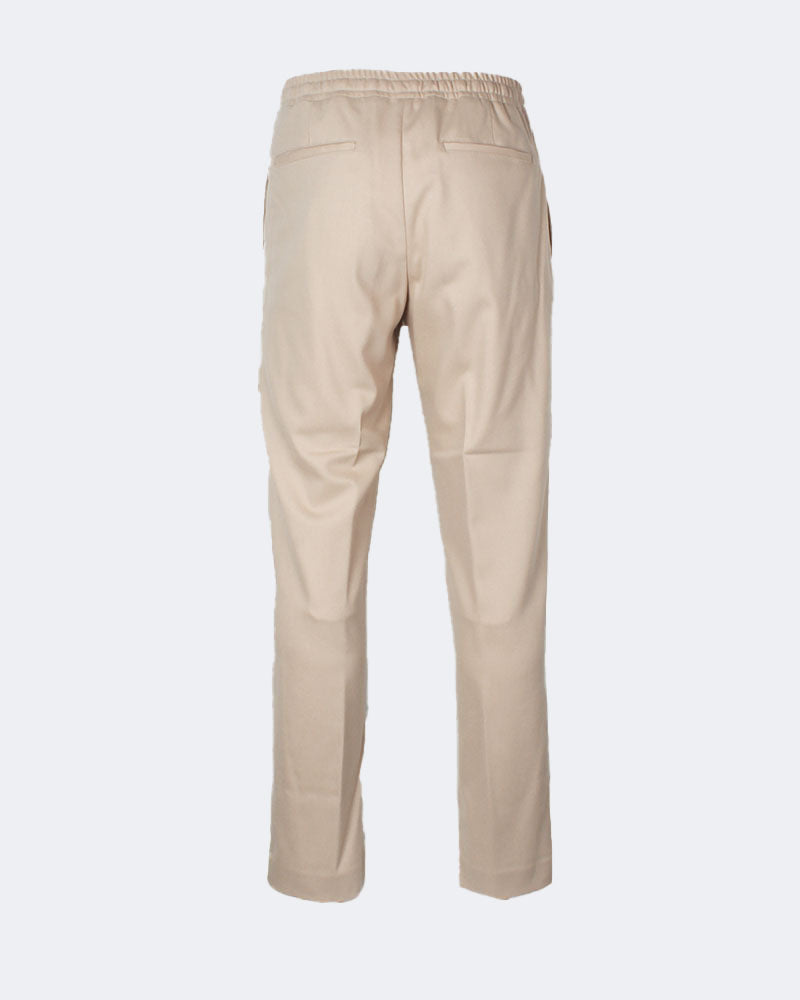Beige Lightweight Stretch Flannel Drawstring Trouser