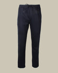 Navy Lightweight Stretch Flannel Drawstring Trouser