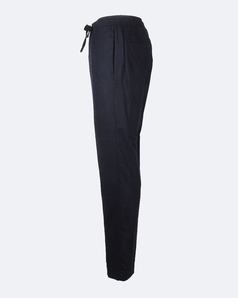 Navy Lightweight Stretch Flannel Drawstring Trouser