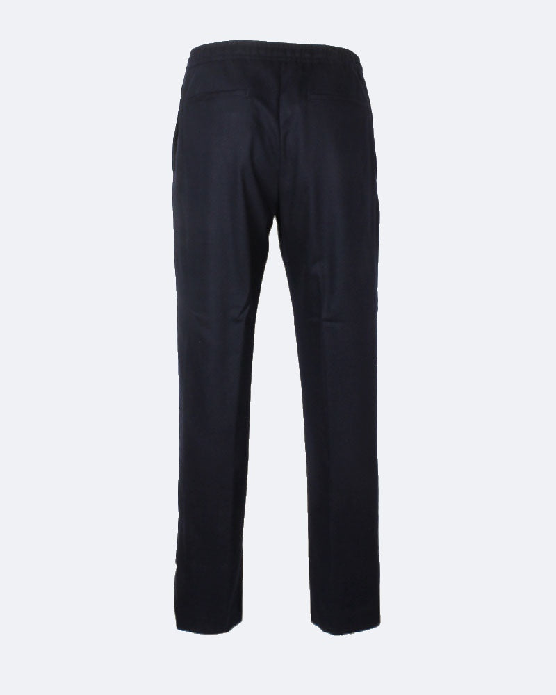 Navy Lightweight Stretch Flannel Drawstring Trouser