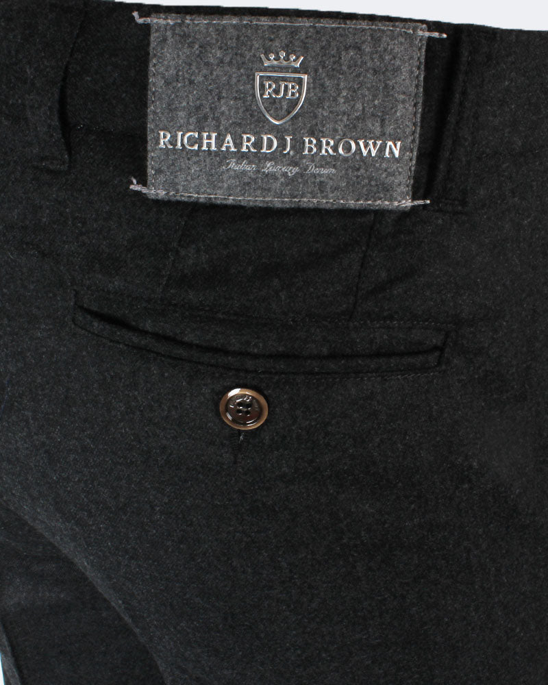 SINGAPORE Charcoal Grey Wool Flannel Chino