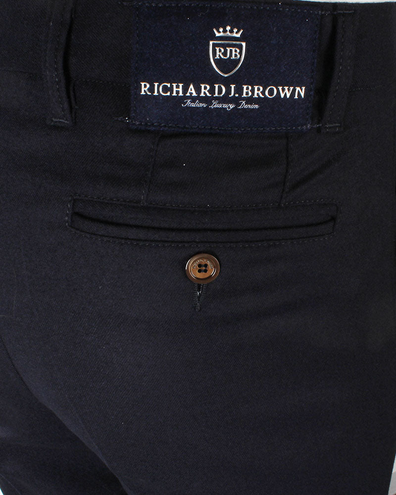 SINGAPORE Navy Wool Flannel Chino
