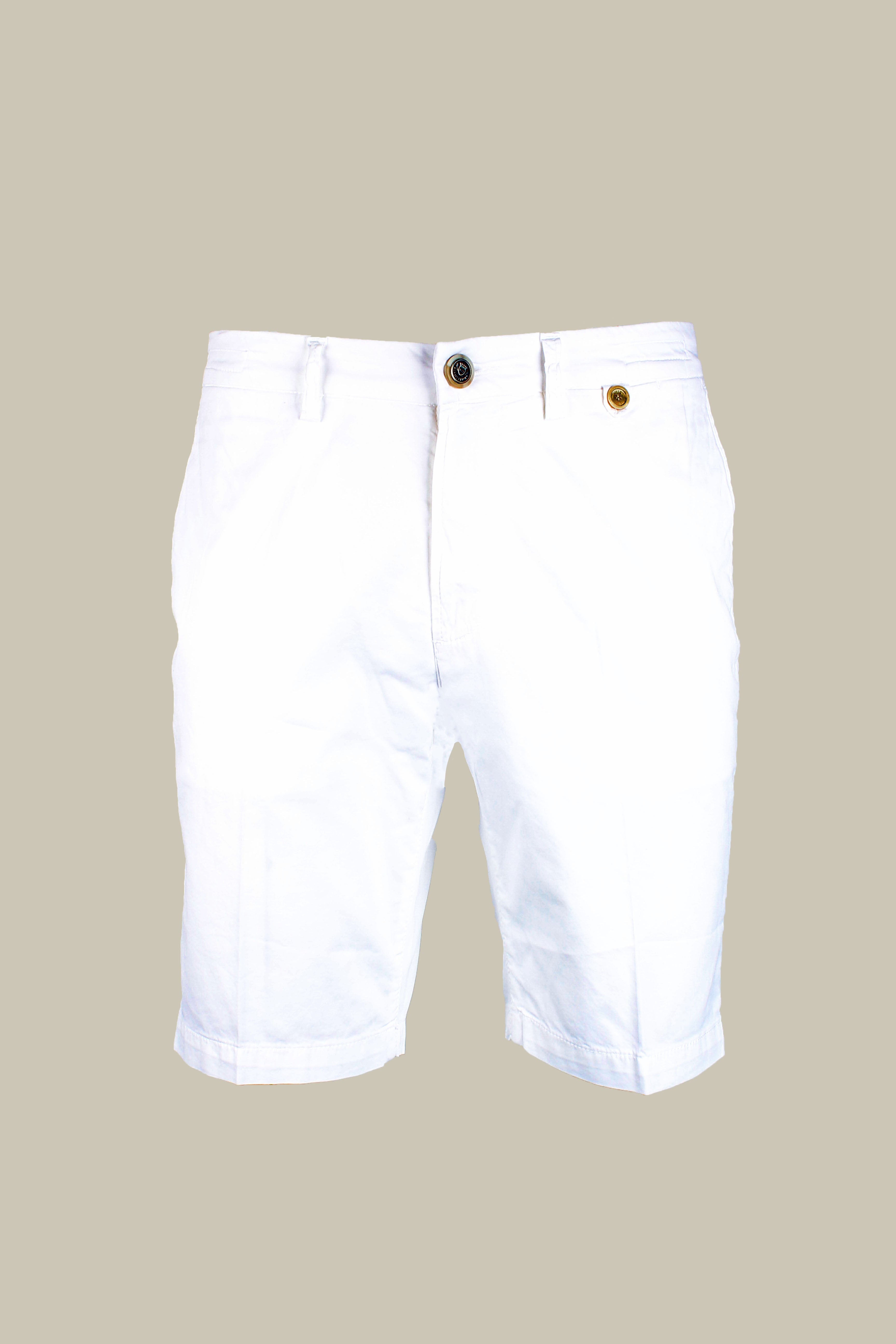 SPARGI Cotton & Silk Blend Stretch Shorts White