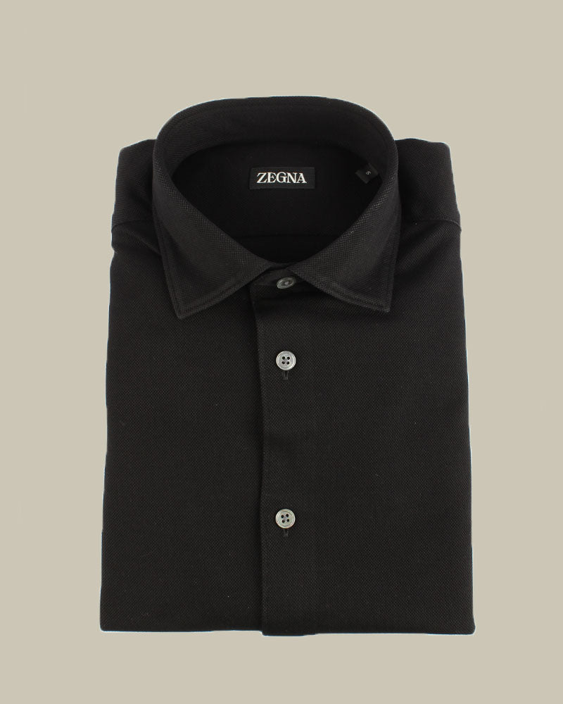 Black Pure Cotton Jersey Shirt