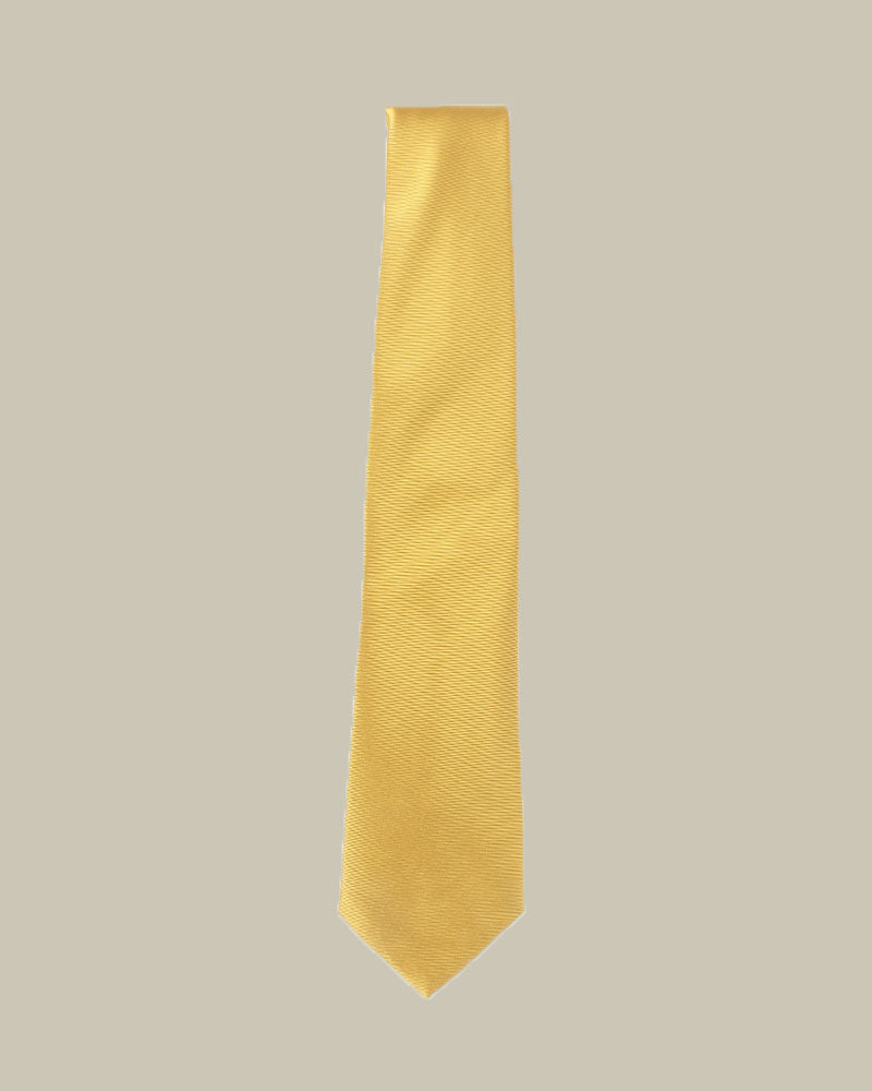 Plain Yellow Silk Tie