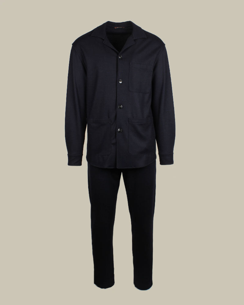 Navy Virgin Wool Overshirt Twinset