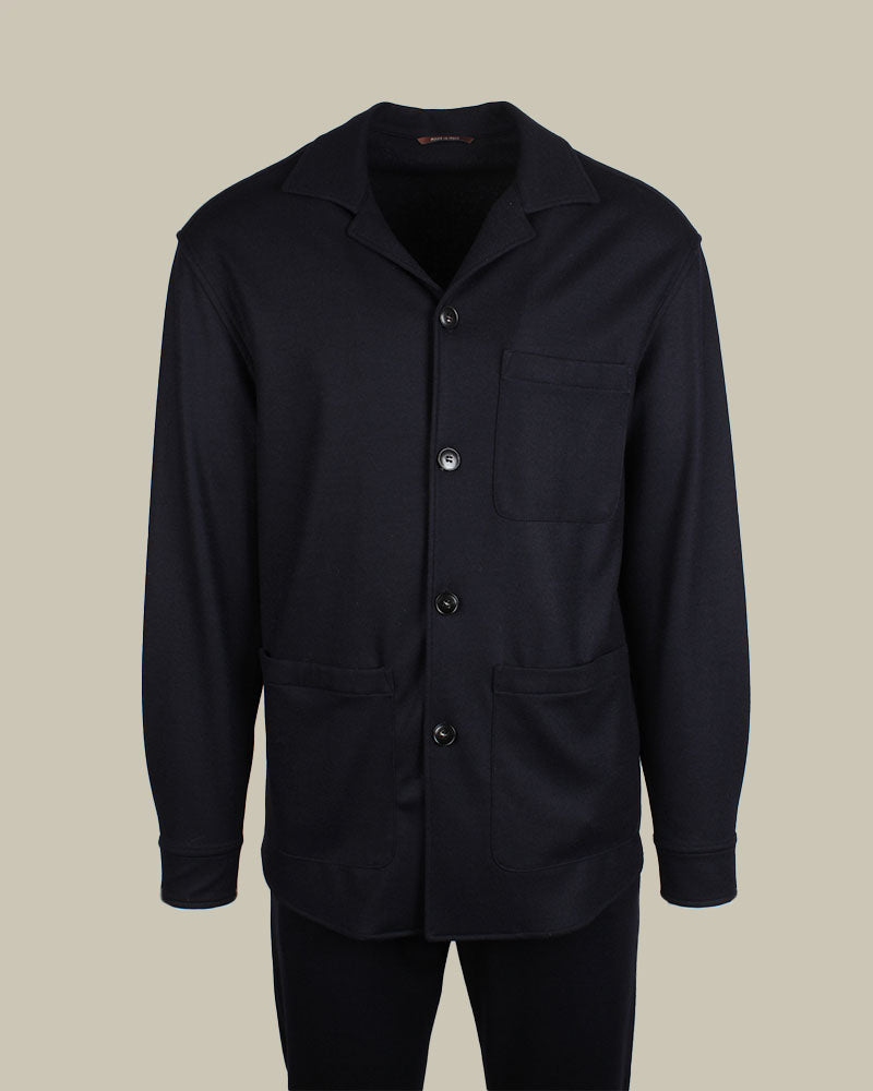 Navy Virgin Wool Overshirt Twinset