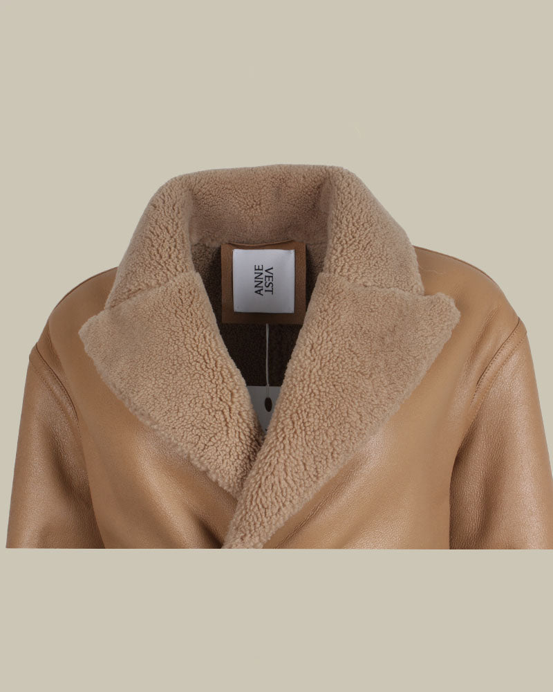 Beige Long Reversible Teddy Coat