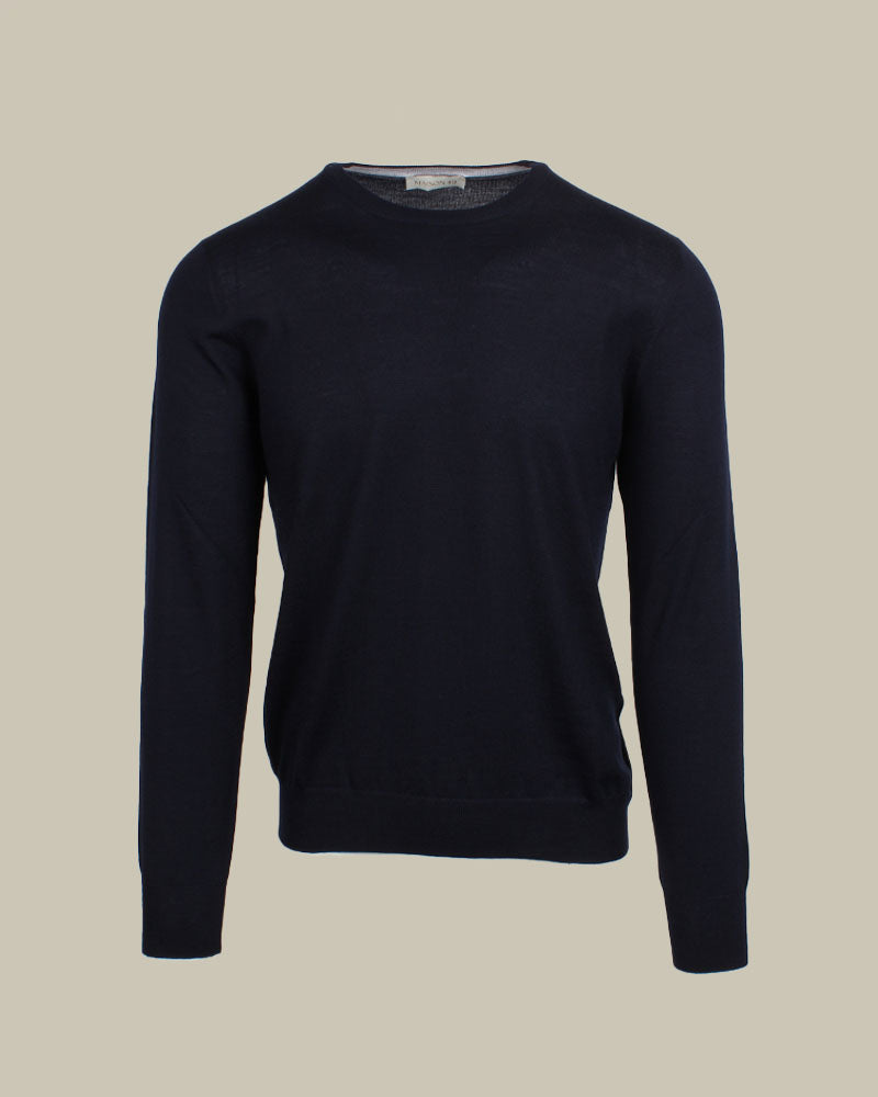 Navy Super Tasmania Wool Crew Neck