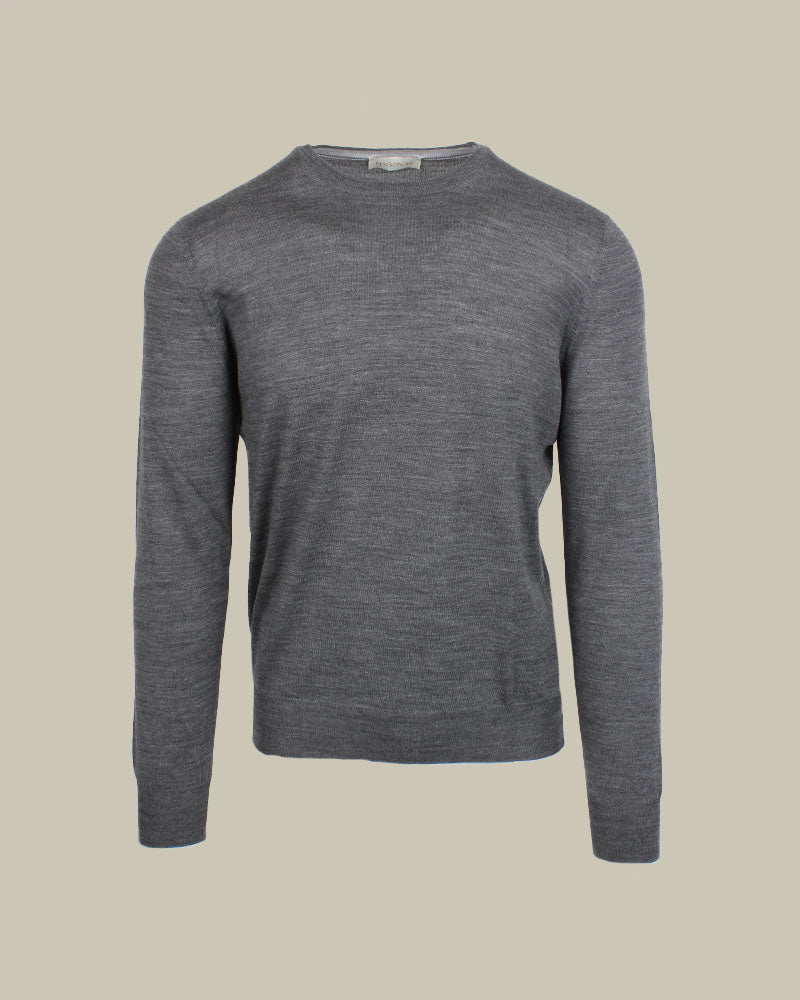 Charcoal Grey Super Tasmania Wool Crew Neck