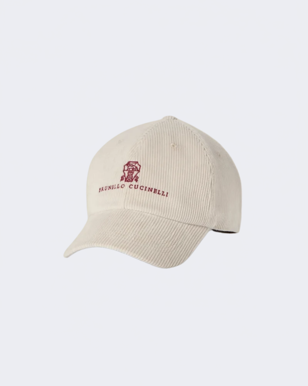Ivory Cotton & Cashmere Corduroy Baseball Cap