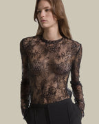 Sequin Embroidered Lace Blouse