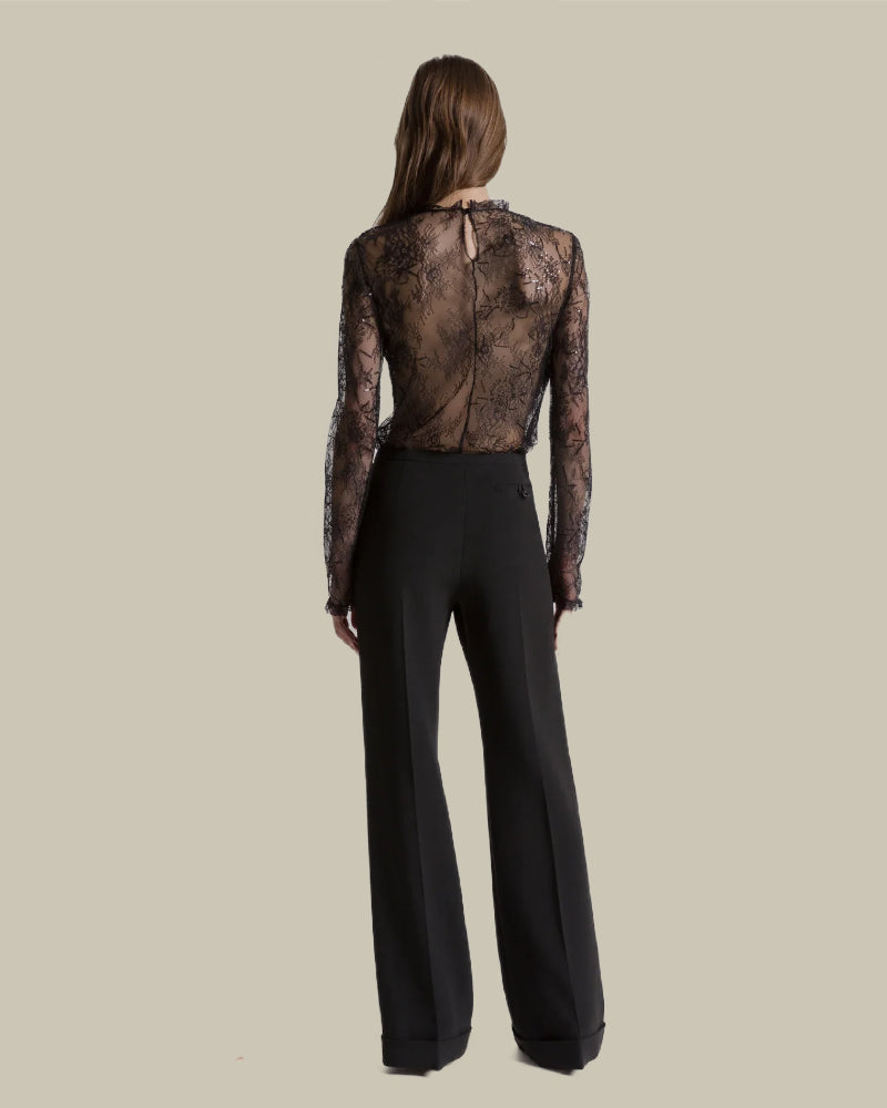 Sequin Embroidered Lace Blouse