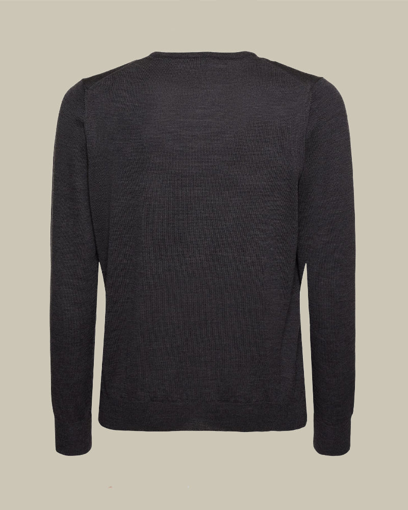 Charcoal Grey Merino Wool Crewneck